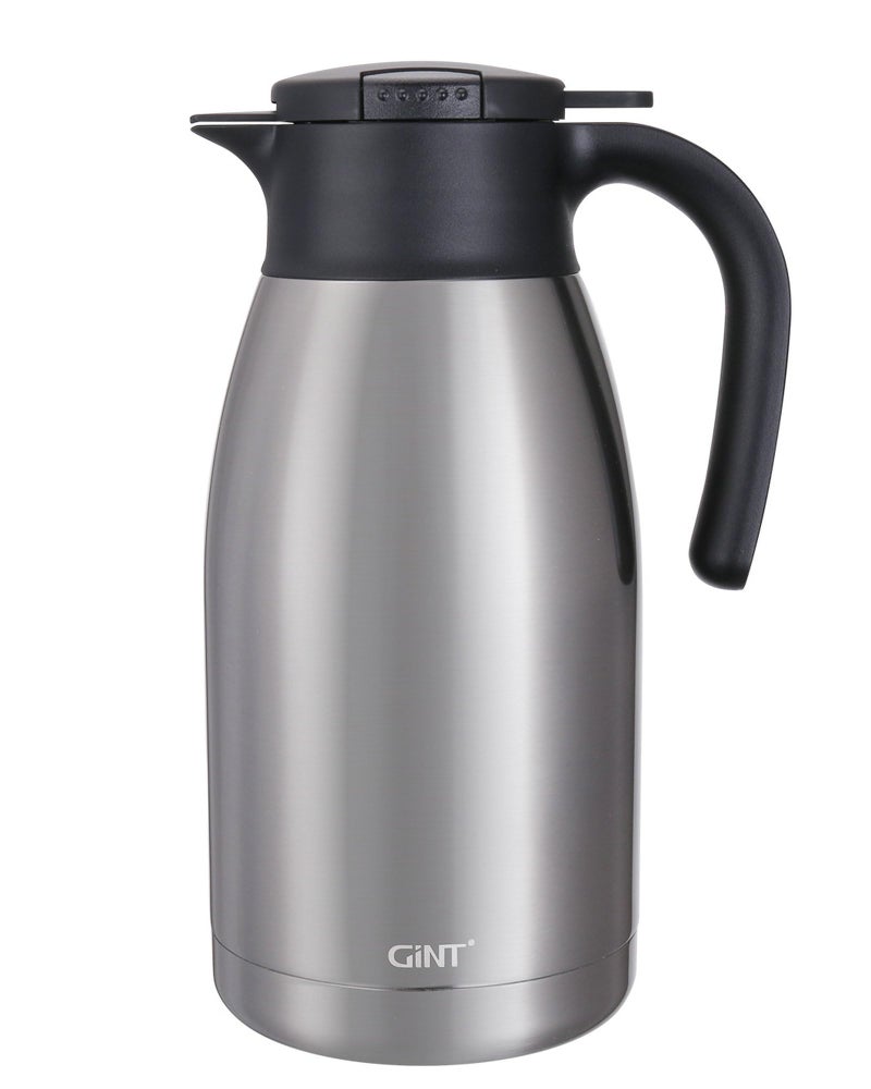 GiNT 64Oz Thermal Coffee Carafe, Insulated Stainless Steel Coffee Carafes for Keeping Hot/Double Walled Vacuum Thermal Carafe (Silver, 1.9L) - Image 1